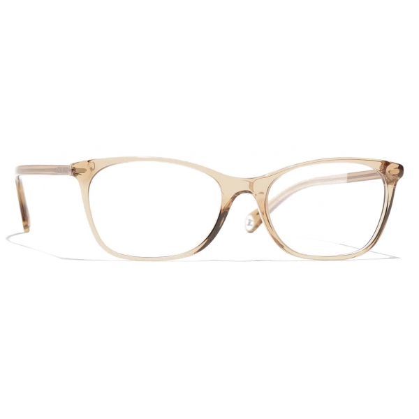 Chanel - Rectangular Eyeglasses - Transparent Yellow - Chanel Eyewear
