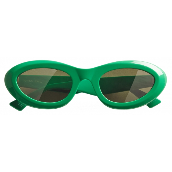 Bottega Veneta - Bombe Round Sunglasses - Green - Sunglasses - Bottega Veneta Eyewear