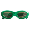 Bottega Veneta - Occhiali da Sole Rotondi Bombe - Verde - Occhiali da Sole - Bottega Veneta Eyewear