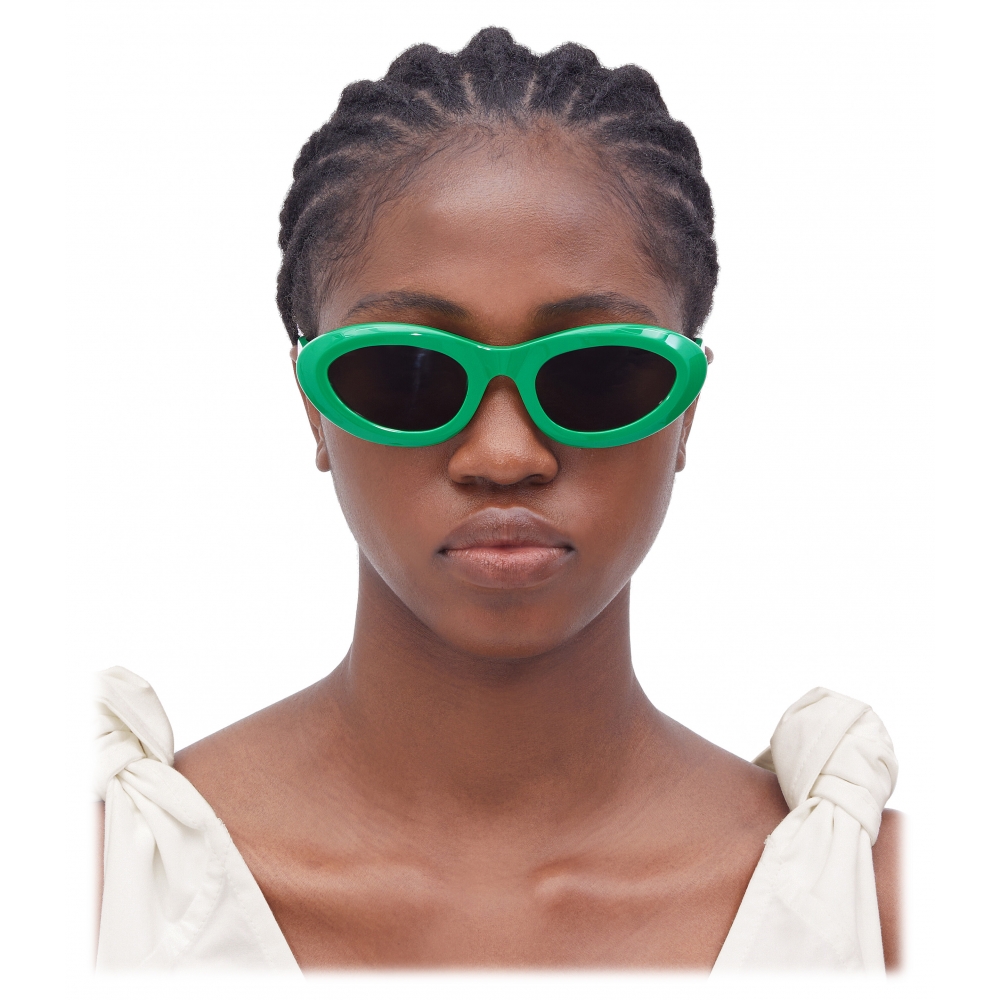 Bottega Veneta - Bombe Round Sunglasses - Green - Sunglasses - Bottega ...