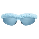 Bottega Veneta - Pleat Wraparound Sunglasses - Light Blue - Sunglasses - Bottega Veneta Eyewear