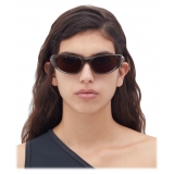 Bottega Veneta - Cone Wraparound Sunglasses - Brown - Sunglasses - Bottega Veneta Eyewear