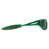 Bottega Veneta - Cone Wraparound Sunglasses - Green - Sunglasses - Bottega Veneta Eyewear