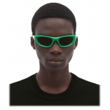 Bottega Veneta - Cone Wraparound Sunglasses - Green - Sunglasses - Bottega Veneta Eyewear