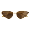 Bottega Veneta - Turn Cat-Eye Sunglasses - Gold Brown - Sunglasses - Bottega Veneta Eyewear