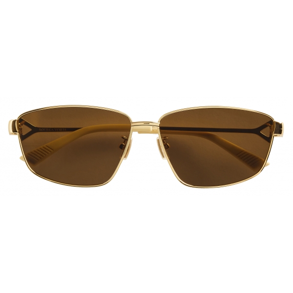 Bottega Veneta - Turn Square Sunglasses - Gold Brown - Sunglasses - Bottega Veneta Eyewear