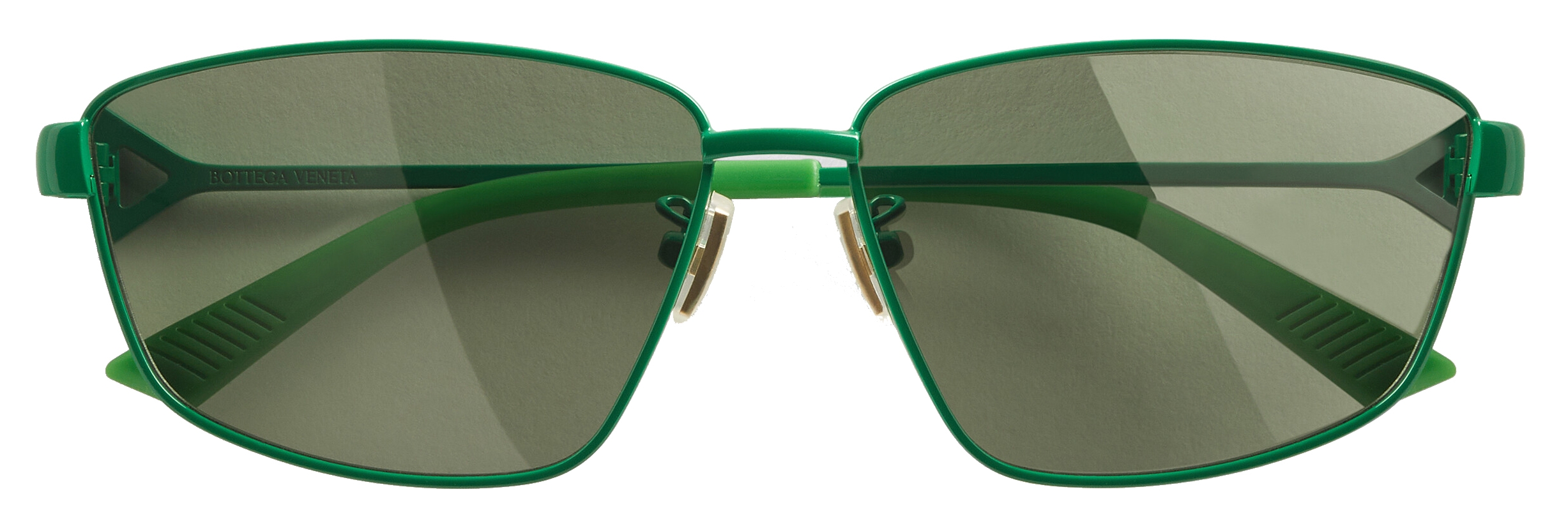 Bottega Veneta - Turn Square Sunglasses - Green - Sunglasses