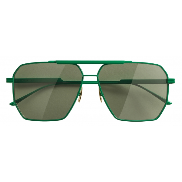 Bottega Veneta - Occhiali da Sole Aviatore Classic - Verde - Occhiali da Sole - Bottega Veneta Eyewear