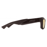 Bottega Veneta - Mitre Acetate Square Sunglasses - Gold Brown - Sunglasses - Bottega Veneta Eyewear