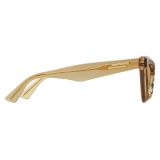 Bottega Veneta - Angle Acetate Pointed Cat Eye Sunglasses - Brown Gold - Sunglasses - Bottega Veneta Eyewear