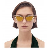 Bottega Veneta - Angle Acetate Pointed Cat Eye Sunglasses - Brown Gold - Sunglasses - Bottega Veneta Eyewear