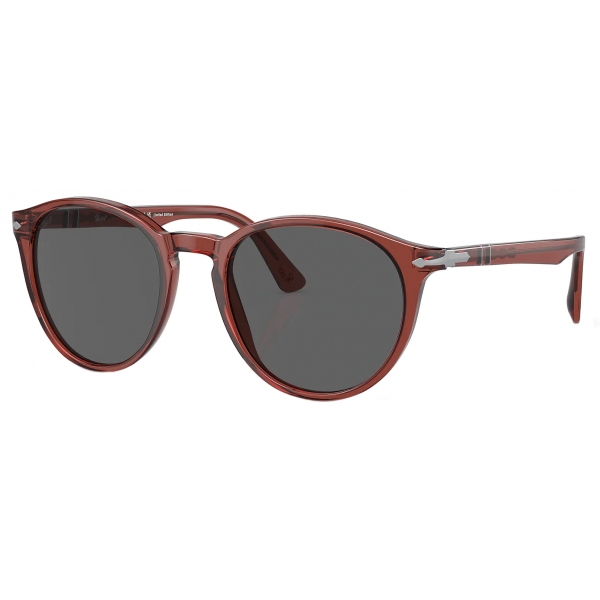 Persol - PO3152S - Exclusive - Red Burnt Transparent / Dark Grey - Sunglasses - Persol Eyewear
