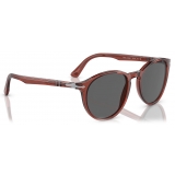 Persol - PO3152S - Exclusive - Red Burnt Transparent / Dark Grey - Sunglasses - Persol Eyewear