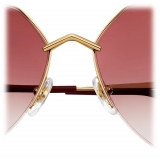 Cartier - Pilot - Gold Bordeaux Lenses with Gold Flash - Panthère de Cartier Collection - Sunglasses - Cartier Eyewear