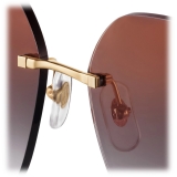 Cartier - Square – Gold Gray Lenses with Gold Flash - Panthère de Cartier Collection - Sunglasses - Cartier Eyewear