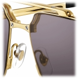 Cartier - Navigator - Oro Spazzolata Lenti Grigie - Santos de Cartier Collection - Occhiali da Sole - Cartier Eyewear