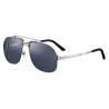 Cartier - Navigator - Brushed Platinum Blue Lenses - Santos de Cartier Collection - Sunglasses - Cartier Eyewear