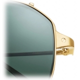 Cartier - Pilot - Brushed Gold Polarized Green Lenses - Santos de Cartier Collection - Sunglasses - Cartier Eyewear