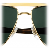 Cartier - Caravan - Oro Lenti Verdi Polarrizate - Signature C de Cartier Collection - Occhiali da Sole - Cartier Eyewear