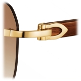Cartier - Square - Gold Brown Gradient Brown Lenses - Signature C de Cartier Collection - Sunglasses - Cartier Eyewear