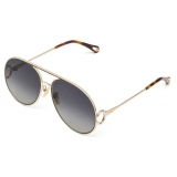 Chloé - Austine Sunglasses in Metal - Gold Black Gradient Blue - Chloé Eyewear