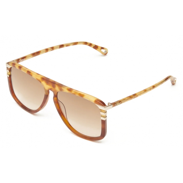 Chloé - West Small Sunglasses in Metal - Havana Brown - Chloé Eyewear ...