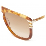 Chloé - West Small Sunglasses in Metal - Havana Brown - Chloé Eyewear