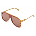Chloé - Dannie Sunglasses in Acetate - Burgundy Ochre Brown - Chloé Eyewear