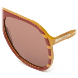 Chloé - Dannie Sunglasses in Acetate - Burgundy Ochre Brown - Chloé Eyewear