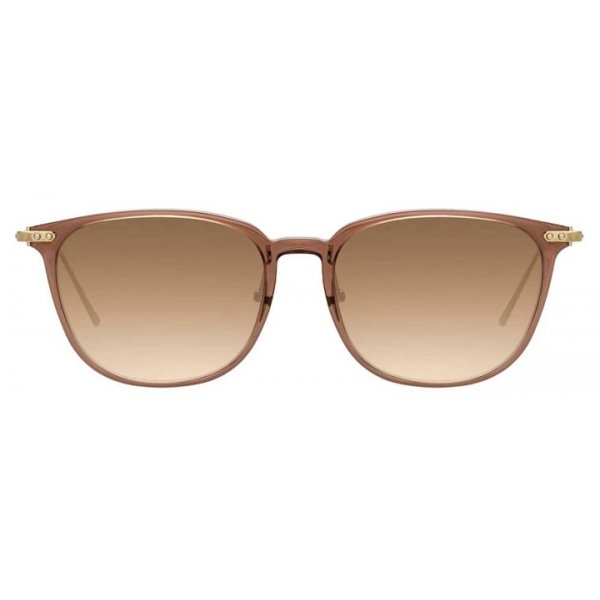 Linda Farrow - Linear Wright A C12 Rectangular Sunglasses in Tobacco - LF07AC12SUN - Linda Farrow Eyewear