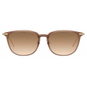 Linda Farrow - Linear Wright A C12 Rectangular Sunglasses in Tobacco - LF07AC12SUN - Linda Farrow Eyewear