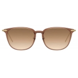 Linda Farrow - Linear Wright A C12 Rectangular Sunglasses in Tobacco - LF07AC12SUN - Linda Farrow Eyewear