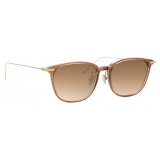 Linda Farrow - Linear Wright A C12 Rectangular Sunglasses in Tobacco - LF07AC12SUN - Linda Farrow Eyewear