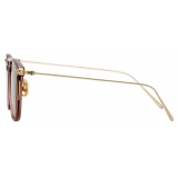 Linda Farrow - Linear Wright A C12 Rectangular Sunglasses in Tobacco - LF07AC12SUN - Linda Farrow Eyewear