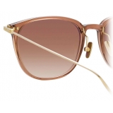 Linda Farrow - Linear Wright A C12 Rectangular Sunglasses in Tobacco - LF07AC12SUN - Linda Farrow Eyewear