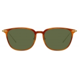 Linda Farrow - Linear Wright C11 Rectangular Sunglasses in Casetto - LF07C11SUN - Linda Farrow Eyewear