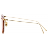 Linda Farrow - Linear Wright C11 Rectangular Sunglasses in Casetto - LF07C11SUN - Linda Farrow Eyewear