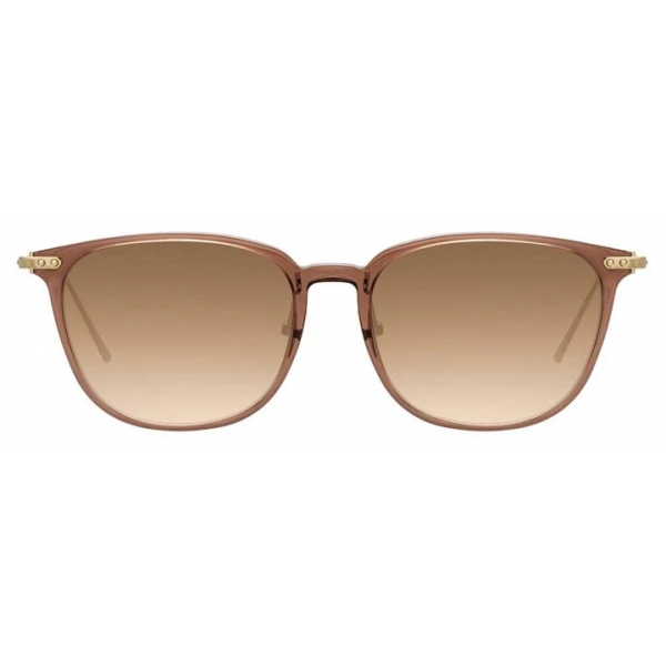 Linda Farrow - Linear Wright C12 Rectangular Sunglasses in Tobacco - LF07C12SUN - Linda Farrow Eyewear