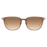 Linda Farrow - Occhiali da Sole Rettangolare Linear Wright C12 in Tabacco - LF07C12SUN - Linda Farrow Eyewear