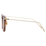 Linda Farrow - Linear Wright C12 Rectangular Sunglasses in Tobacco - LF07C12SUN - Linda Farrow Eyewear