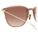 Linda Farrow - Linear Wright C12 Rectangular Sunglasses in Tobacco - LF07C12SUN - Linda Farrow Eyewear