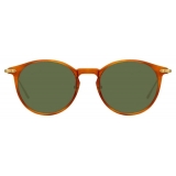 Linda Farrow - Linear Chevron C8 Oval Sunglasses in Casetto - LF08C8SUN - Linda Farrow Eyewear