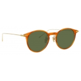 Linda Farrow - Linear Chevron C8 Oval Sunglasses in Casetto - LF08C8SUN - Linda Farrow Eyewear