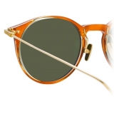 Linda Farrow - Linear Chevron C8 Oval Sunglasses in Casetto - LF08C8SUN - Linda Farrow Eyewear