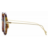 Linda Farrow - Linear Savoye A C10 Round Sunglasses in Tortoiseshell - LF09AC10SUN - Linda Farrow Eyewear