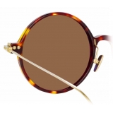 Linda Farrow - Linear Savoye A C10 Round Sunglasses in Tortoiseshell - LF09AC10SUN - Linda Farrow Eyewear