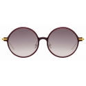 Linda Farrow - Linear Savoye A C11 Round Sunglasses in Burgundy - LF09AC11SUN - Linda Farrow Eyewear