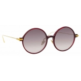 Linda Farrow - Linear Savoye A C11 Round Sunglasses in Burgundy - LF09AC11SUN - Linda Farrow Eyewear