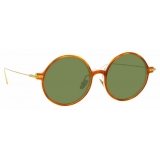 Linda Farrow - Linear Savoye A C12 Round Sunglasses in Casetto - LF09AC12SUN - Linda Farrow Eyewear