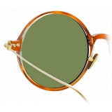 Linda Farrow - Linear Savoye A C12 Round Sunglasses in Casetto - LF09AC12SUN - Linda Farrow Eyewear